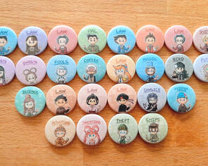 Kawaii Ace Attorney Custom Badge Set